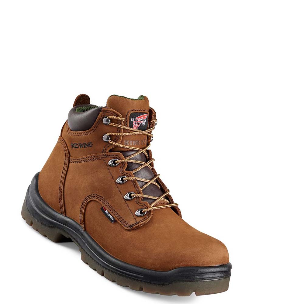 Red Wing King Toe® 6-inch Safety Toe Men\'s Waterproof Boots Brown | ZA 358LIS